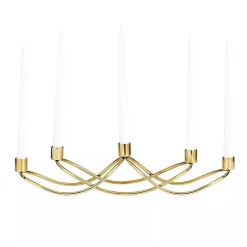 Outlet Kirklands Home Stainless Steel Curved Candelabra Gold