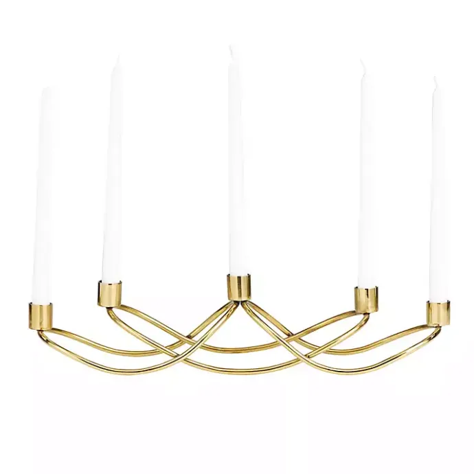 Outlet Kirklands Home Stainless Steel Curved Candelabra Gold