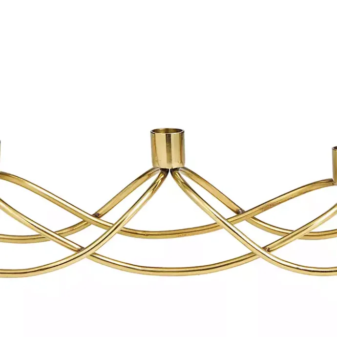 Outlet Kirklands Home Stainless Steel Curved Candelabra Gold
