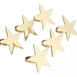 Discount Kirklands Home Gold Star Napkin Rings, Set of 6