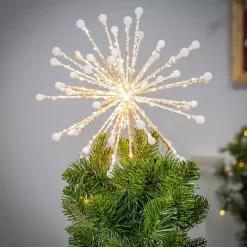 Sale Kirklands Home Gold Starburst Snowflake LED Tree Topper