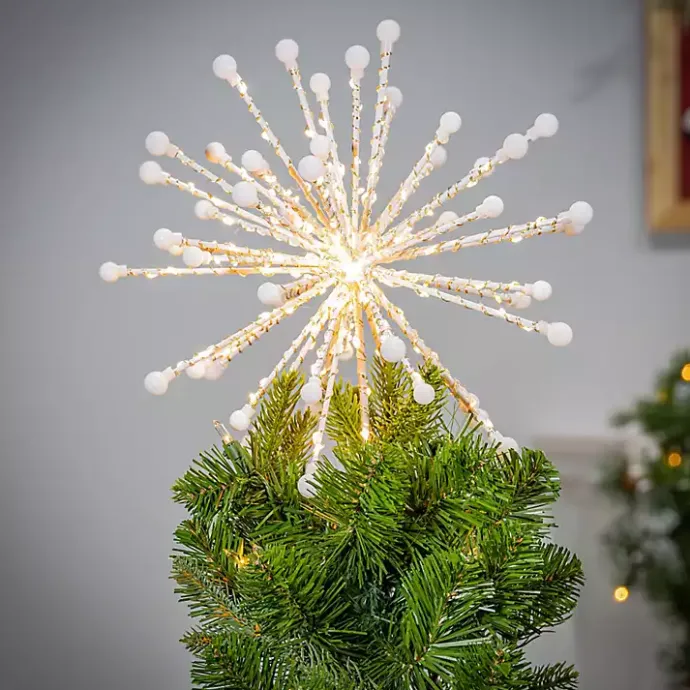 Sale Kirklands Home Gold Starburst Snowflake LED Tree Topper
