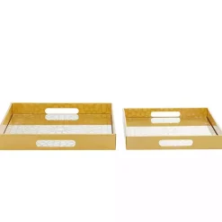 New Kirklands Home Sun Star 2-pc. Mirrored Tray Set Gold