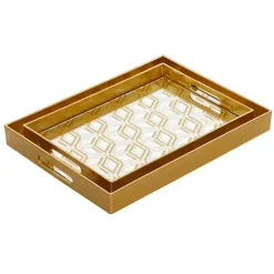 New Kirklands Home Sun Star 2-pc. Mirrored Tray Set Gold