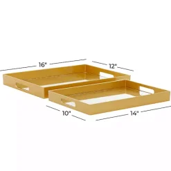 New Kirklands Home Sun Star 2-pc. Mirrored Tray Set Gold