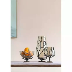 Hot Kirklands Home Gold Tipped Walnut Wood Glass Bowl