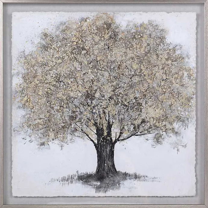 Best Kirklands Home Gold Tree Rice Paper Framed Art Print