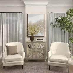 Sale Kirklands Home Wood Carved Scroll Mirrored Cabinet Gold