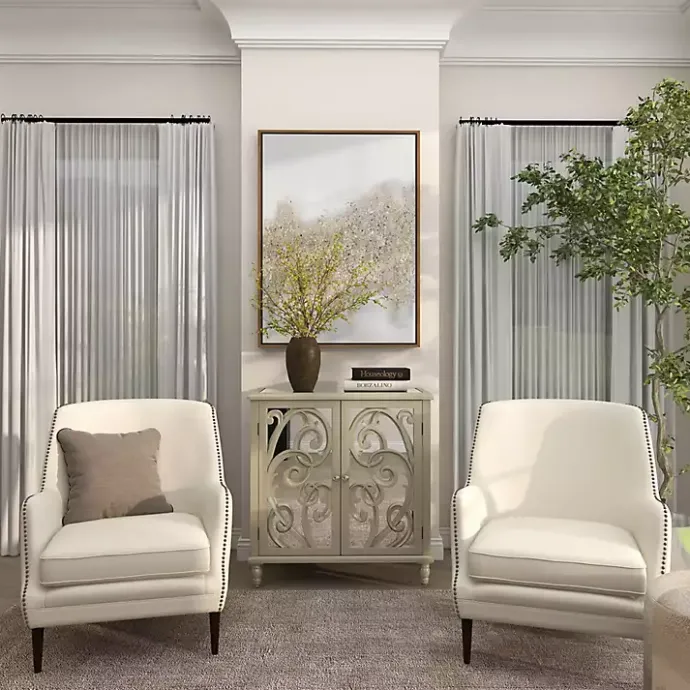 Sale Kirklands Home Wood Carved Scroll Mirrored Cabinet Gold