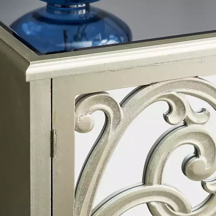 Sale Kirklands Home Wood Carved Scroll Mirrored Cabinet Gold