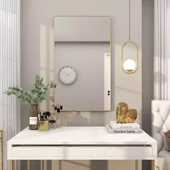 Sale Kirklands Home Gold Wood Rectangular Wall Mirror, 24x40 in.
