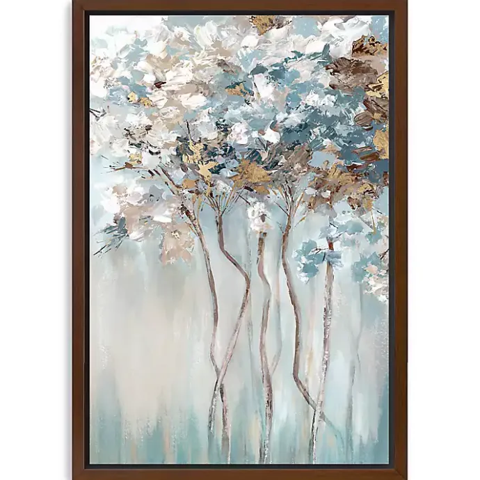 Best Kirklands Home Golden Blue Forest Framed Canvas Art Print