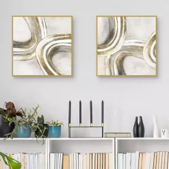 Best Kirklands Home Golden Contours Framed Canvas Art Prints, Set of 2