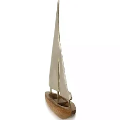New Kirklands Home Golden Mango Wood Sailboat, 16 in.