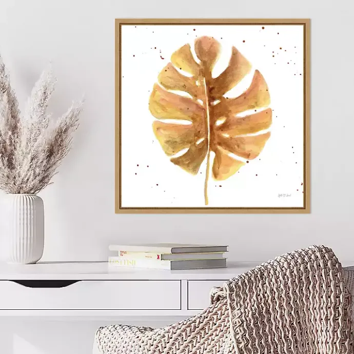 Outlet Kirklands Home Golden Palm Framed Canvas Art Print