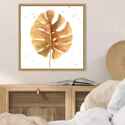 Outlet Kirklands Home Golden Palm Framed Canvas Art Print