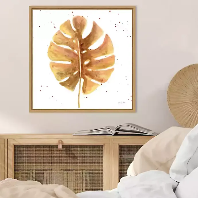 Outlet Kirklands Home Golden Palm Framed Canvas Art Print