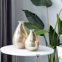 Online Kirklands Home en Rustic Blown Glass Bulb Vases, Set of 2 Gold