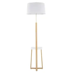 Online Kirklands Home Golden Triangle Marble Shelf Floor Lamp White