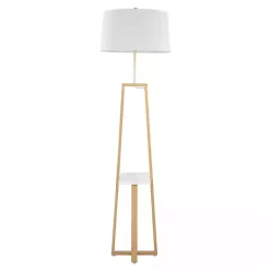Online Kirklands Home Golden Triangle Marble Shelf Floor Lamp White