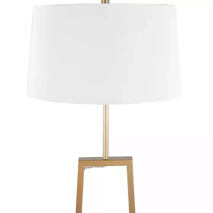 Online Kirklands Home Golden Triangle Marble Shelf Floor Lamp White