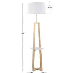 Online Kirklands Home Golden Triangle Marble Shelf Floor Lamp White