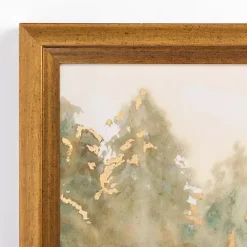 New Kirklands Home Golden Watercolor Treeline Framed Canvas Art Print