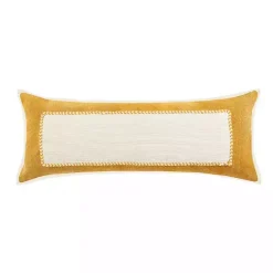 New Kirklands Home Golden Yellow Riviera Braided Frame Lumbar Pillow