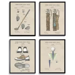 Sale Kirklands Home Golf Patents Framed Art Prints, Set of 4