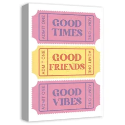 New Kirklands Home Good Vibes Ticket Stub Canvas Art Print