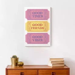 New Kirklands Home Good Vibes Ticket Stub Canvas Art Print