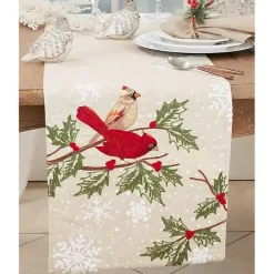 Kirklands Home Graceful Birds Christmas Table Runner, 70 in.