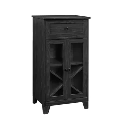 New Kirklands Home Graphite Double Door Reeves Cabinet Black
