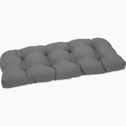 Clearance Kirklands Home Graphite Tufted Outdoor Settee Cushion Gray