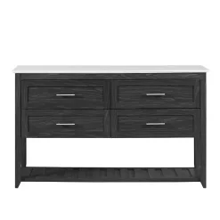 Online Kirklands Home Graphite Wood Storage Buffet with Faux Marble Top