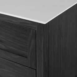 Online Kirklands Home Graphite Wood Storage Buffet with Faux Marble Top