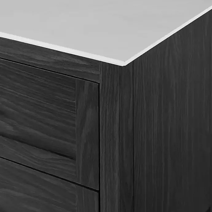 Online Kirklands Home Graphite Wood Storage Buffet with Faux Marble Top