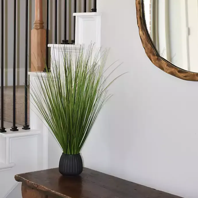 Best Kirklands Home Grass Arrangement in Black Ribbed Pot