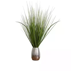 Best Kirklands Home Grass Arrangement in Crackled Silver Pot