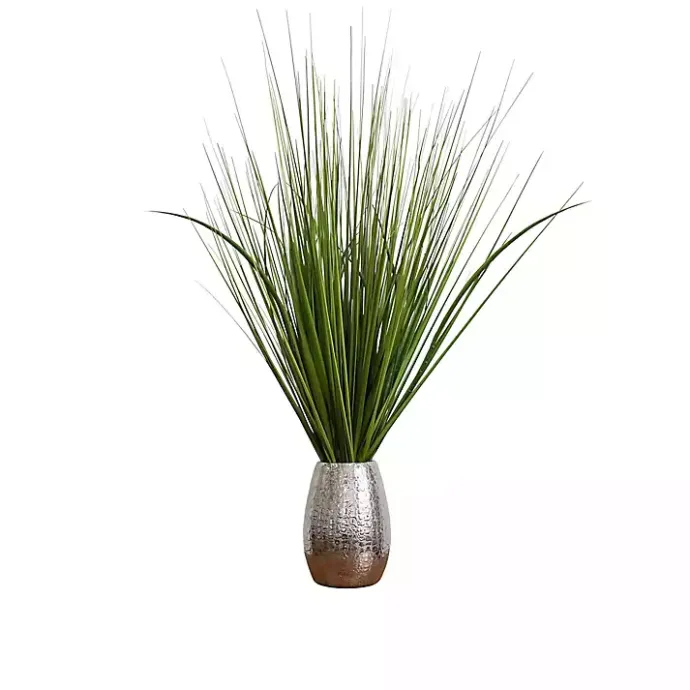 Best Kirklands Home Grass Arrangement in Crackled Silver Pot