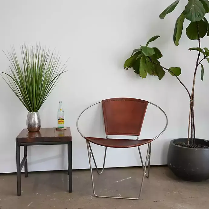 Best Kirklands Home Grass Arrangement in Crackled Silver Pot