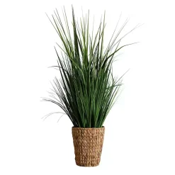 Best Kirklands Home Grass Arrangement in Natural Woven Basket Green
