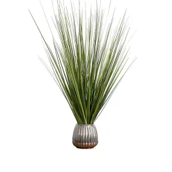 Clearance Kirklands Home Grass Arrangement in Silver Ribbed Pot