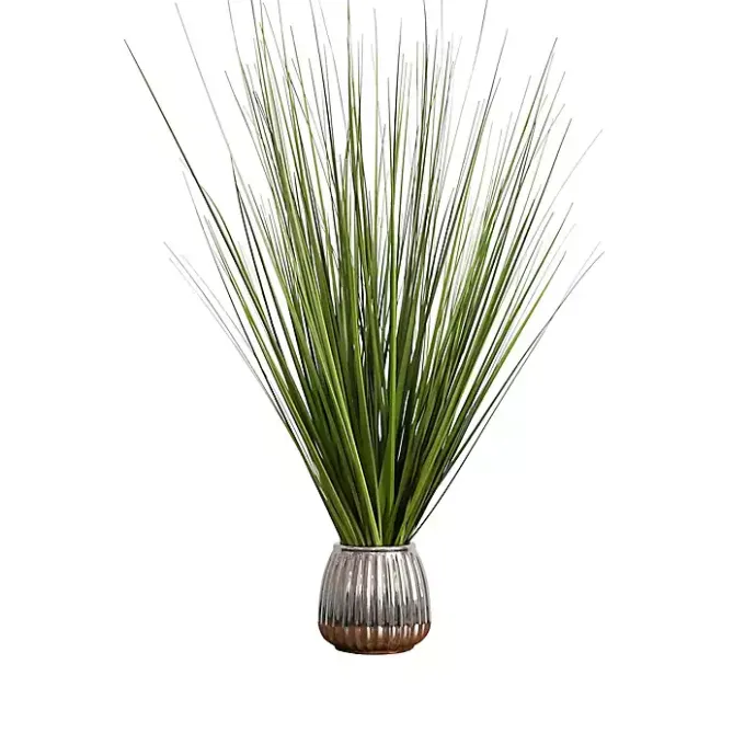 Clearance Kirklands Home Grass Arrangement in Silver Ribbed Pot