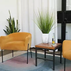 Clearance Kirklands Home Grass Arrangement in White Marble Pot Green