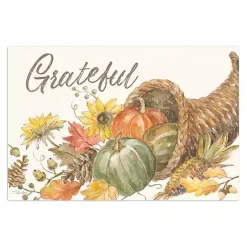 Outlet Kirklands Home Grateful Cornucopia Harvest Canvas Wall Plaque