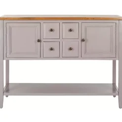Kirklands Home & Oak 4-Drawer Charlotte Sideboard Gray