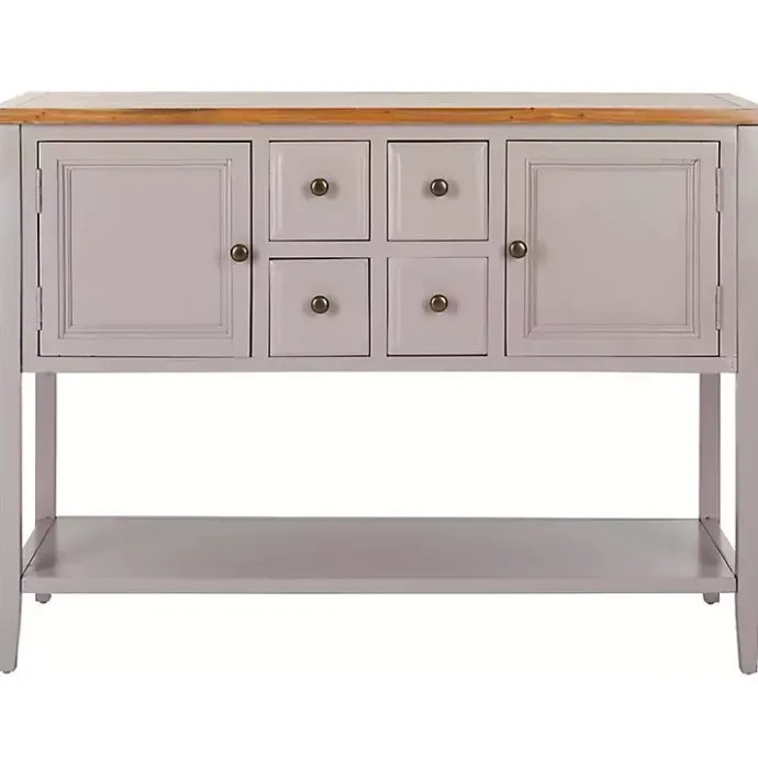 Kirklands Home & Oak 4-Drawer Charlotte Sideboard Gray