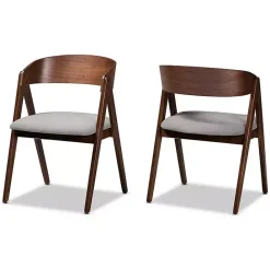 Outlet Kirklands Home & Walnut Danton Dining Chairs, Set of 2 Gray