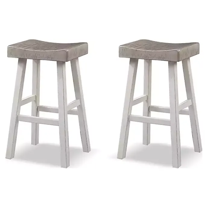 Hot Kirklands Home & White Backless Cooper Bar Stools, Set of 2 Gray